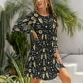 thumbnail image 5 of Fall Dresses for Women 2024, Wine Glass Womens Fall Dresses Long Sleeve Casual Tie Waist Clothes, Womens Fall Fashion 2024 Midi  Dresses Outfits with Pocket, 5 of 6