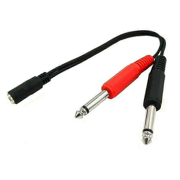 3.5mm To 2 Jack 6.5 Mono Adapter Cable Audio Cable 2x6.35mm Adapter Cable