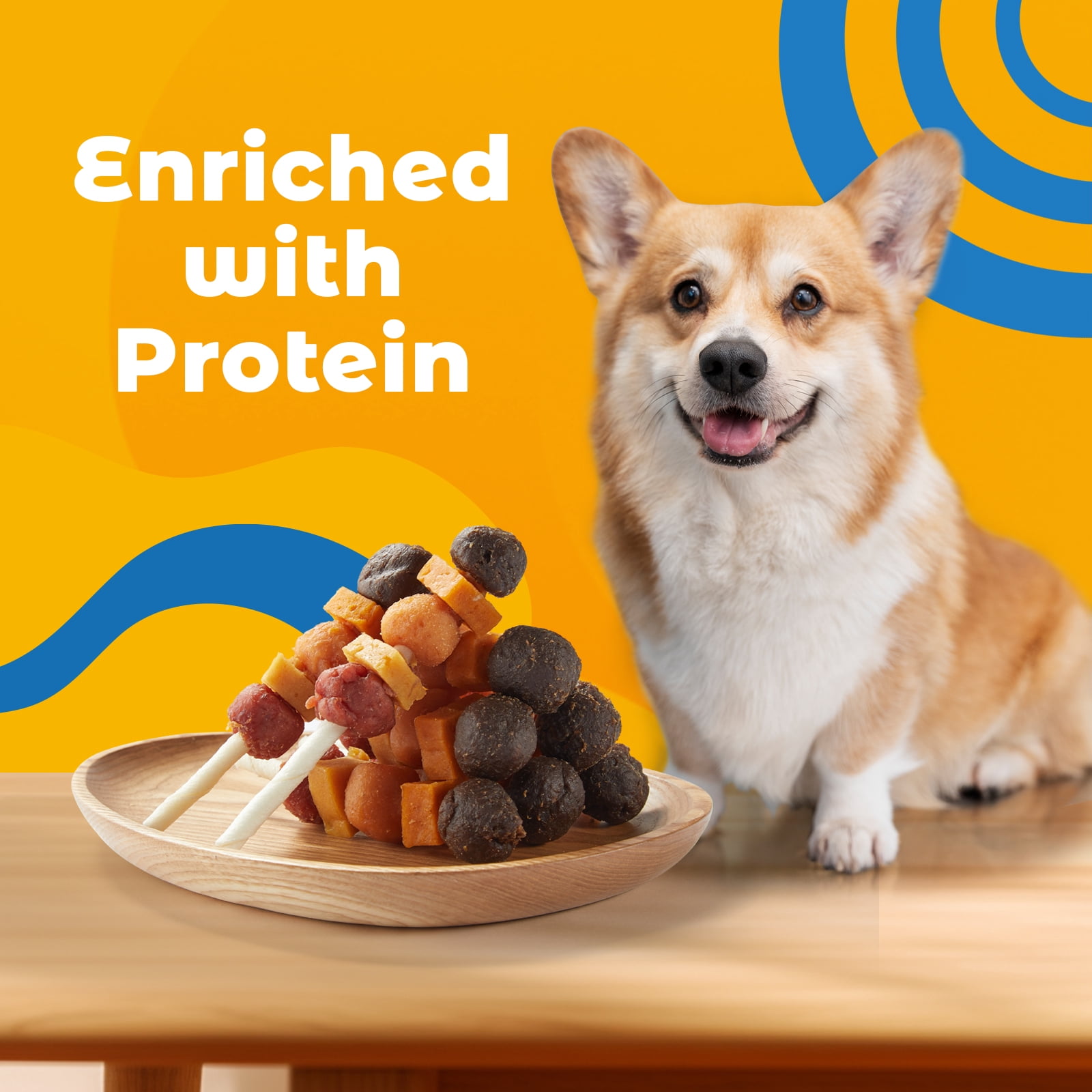 (2 pack) Jungle Calling Dog Treats, Snacks BBQ Kabobs, Chicken,Duck, Beef, Sweet Potato & Pumpkin,Rawhide Sticks 12 oz