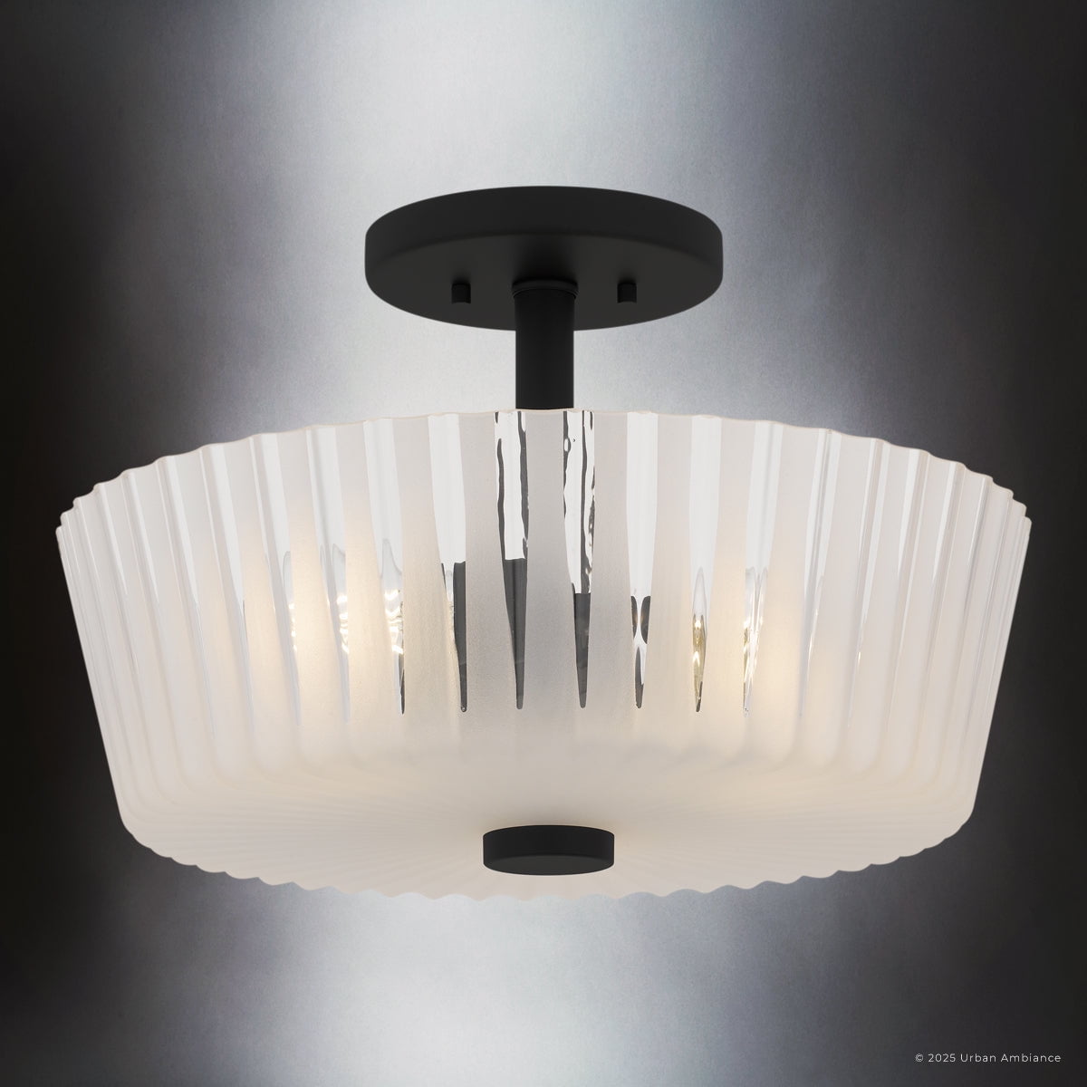 Luxury Transitional Ceiling Light, Matte Black, UQL6441