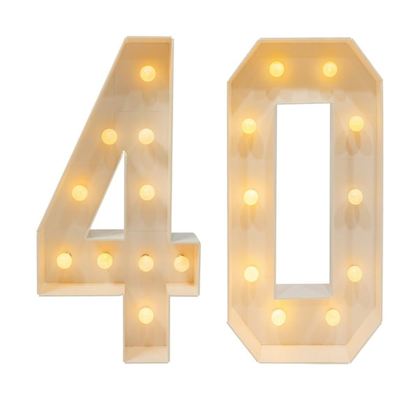 40 Light Up Numbers 40th Birthday Party Indoor Decoration Vintage Light Up Numbers for Birthday Party Anniversary Decorations Floor Standing Mounting Type