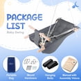 thumbnail image 4 of Baby Swing Indoor and Outdoor, Canvas Hammock Swing for Baby to Toddler with a Comfortable Seat, Macaroon Wooden Toy, Adjustable 5-Point Harness,Gift for Baby Boys Girls, 3 Modes, Dark Grey, 4 of 13