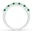 thumbnail image 2 of ANGARA Natural Shared Prong Emerald and Diamond Half Eternity Ring in 14K White Gold for Women (Size-2.1mm) | May Birthstone, Birthday, Anniversary, Jewelry Gift for Women | Natural Emerald Ring, 2 of 8