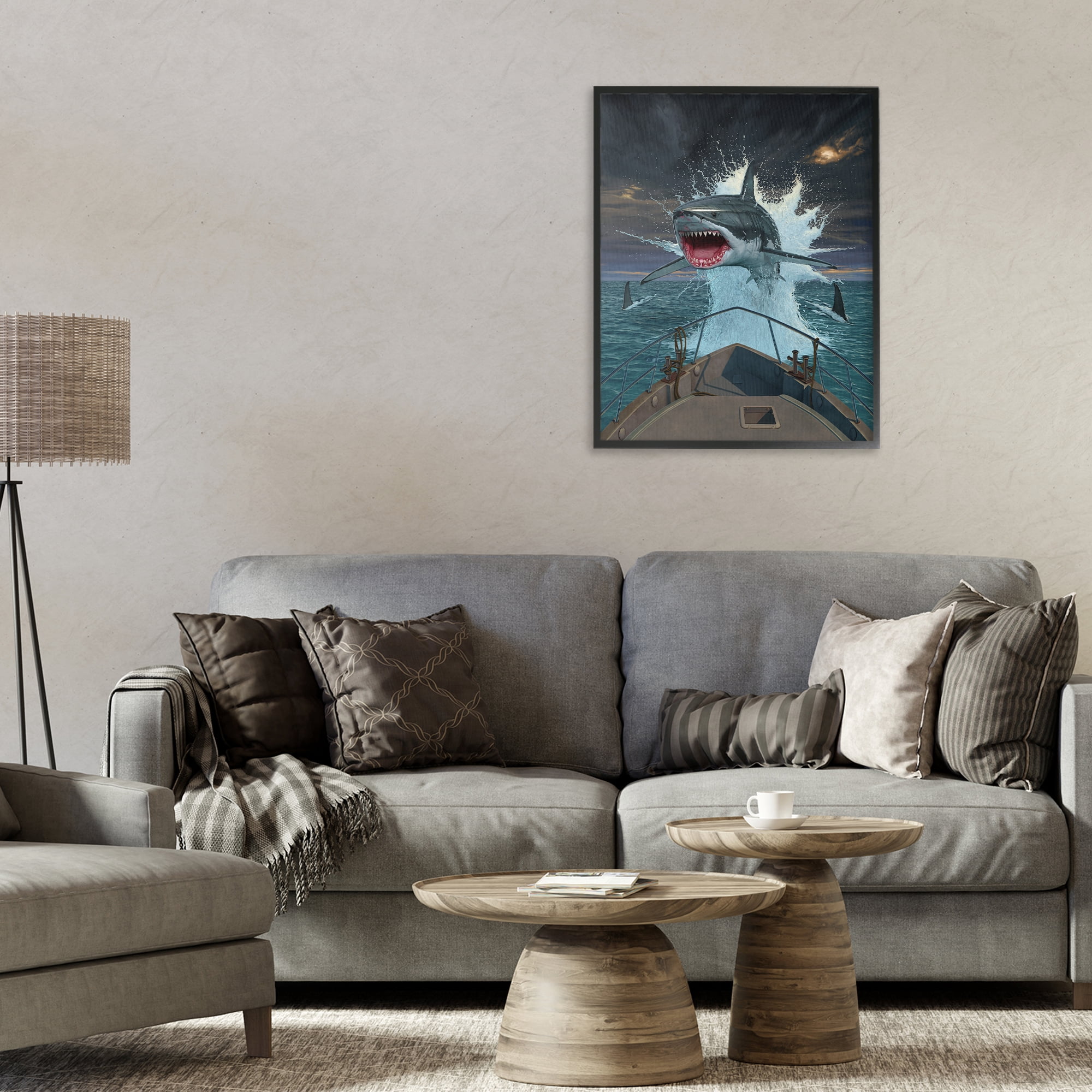 Stupell Industries Fish Out Of Water Black Framed Giclee Art, design by Vincent Hie