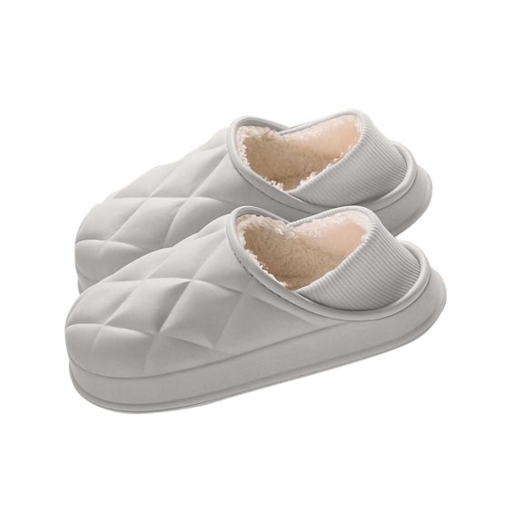 Wensltd Men's Fleece Lined Slippers Winter Closed Toe House Shoes Indoor Outdoor Cozy Warm Comfortable Fuzzy Slipper for Men