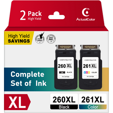 260 261 Ink Cartridge for Canon 260/261 Ink 260XL and 261XL for TS5320 TS6420 TR7020 Printer, 2 Pack