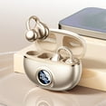 thumbnail image 1 of Earclip Bluetooth 5.4 Auriculares inalámbricos de oído abierto | Estilo de clip seguro | Micrófono doble | Reducción de ruido | Batería alta | Baja latencia | ABS | Sonido estéreo | Beige negro, 1 of 6