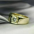 2 Ct Simulated Diamond 14k Yellow Gold Plated Men's Solitaire Statement