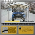 thumbnail image 6 of LZBEITEM 10x15 FT Metal Carport Kits, Heavy Duty Canopy with Galvanized Steel Roof, Outdoor Car Tent Garage Shelter Shade for Cars, Boats, and Tractors, 6 of 9