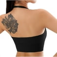 thumbnail image 4 of Solid Color Wireless Strap Bra Thin Shoulder Strap Beautiful Back Bust Support Ideal for Everyday Wear #Black,M, 4 of 5
