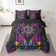 thumbnail image 2 of Erosebridal Hippie Sun and Moon Queen Size Comforter Set Trippy Galaxy Bedding Comforter Sets, Psychedelic Cosmos Stars Bed in a Bag 7pcs Constellations Astrology Bedding Set, Tie Dye Stripe Bed Set, 2 of 4