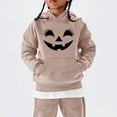 thumbnail image 2 of Mercatoo Boys Girls Hooded Sweatshirt Halloween Long Sleeve Pumpkin Print Pullover Fall Oversized Tops with Pocket, 2 of 6
