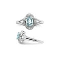 thumbnail image 4 of 7/10 Carat (Ctw) Oval-Cut Aquamarine Ring in Sterling Silver, 4 of 6