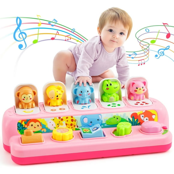 Juguete desplegable interactivo Duchong para niños de 1 año con música y luz