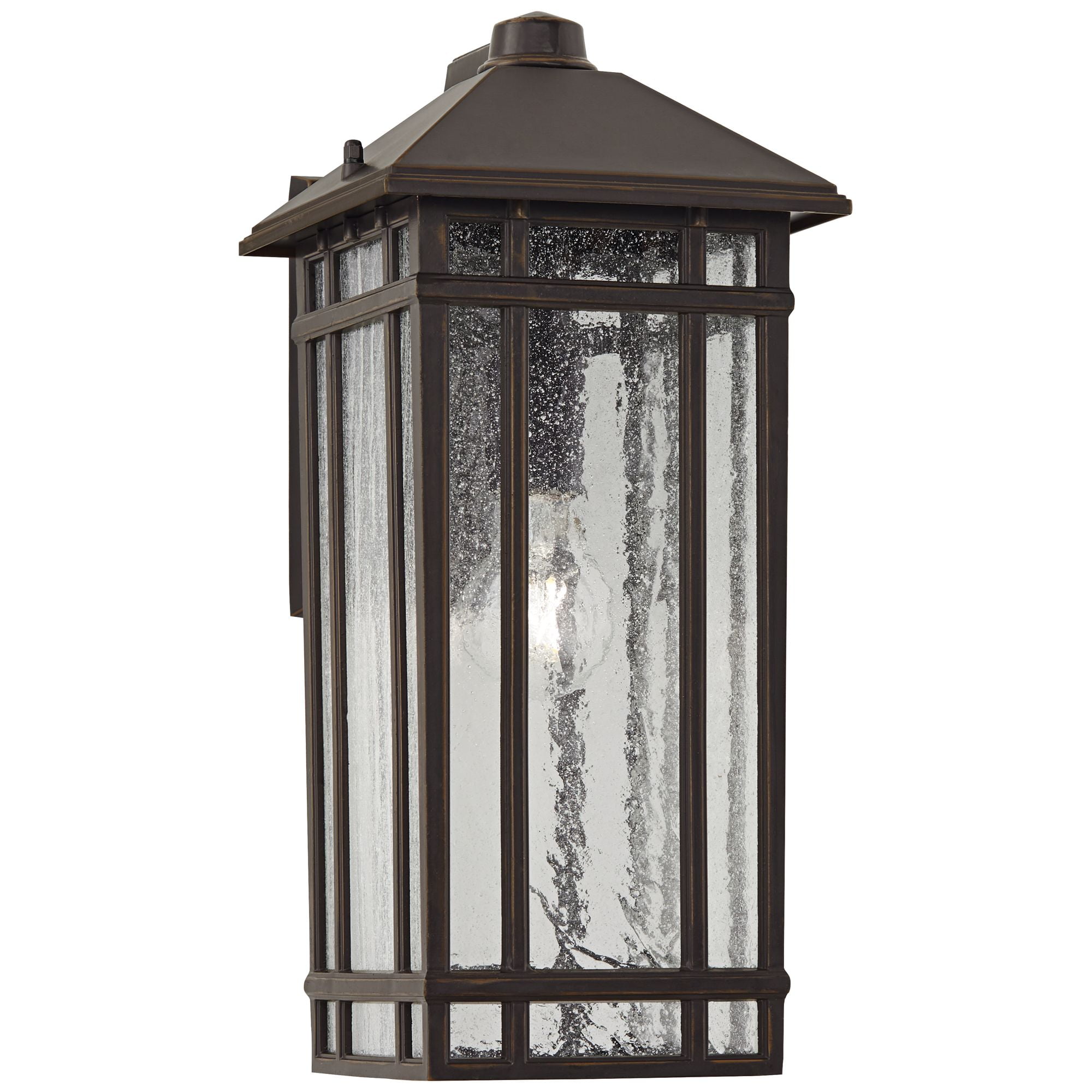 Kathy Ireland Sierra Craftsman 16 1/2" High Farmhouse Rustic Outdoor Wall Light Fixture Mount Set of 2 Oil Rubbed Bronze Finish
