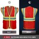 thumbnail image 5 of Chaleco de seguridad SULWZM rojo XL con cremallera y bolsillos, 5 of 6