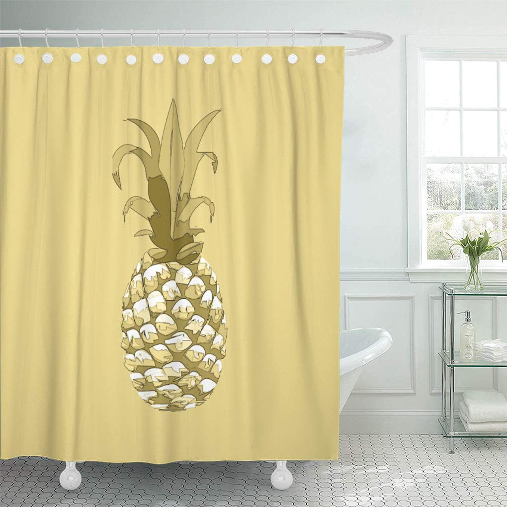 CYNLON Yellow Tropical Pineapple Gold Id239 Elegant Chic ...