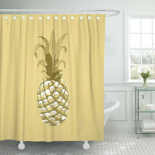 CYNLON Yellow Tropical Pineapple Gold Id239 Elegant Chic