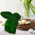 thumbnail image 5 of Vikakiooze Easter Decorations, Grass Rabbit Easter Furry Flocked Bunny Rabbit Miniatures Standing Moss Garden, 5 of 8