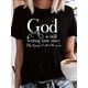 thumbnail image 1 of Camiseta con frase inspiradora para mujer: "Dios sigue escribiendo tu historia", algodón cómodo, manga corta, cuello redondo, lavable a máquina, ideal para uso casual y para el tiempo libre., 1 of 6