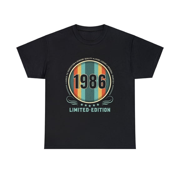 Vintage 1986 TShirt Men Limited Edition BDay 1986 Birthday Big and Tall Tshirts Shirts for Men