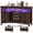 Black Walnut, variant on SENYUM Upgrade Farmhouse Coffee Bar Cabinet, Liquor Cabinet Bar for Home, Wine Bar Cabinet with LED Lights and Outlets,Wine Cabinet with Storage and Movable Rack