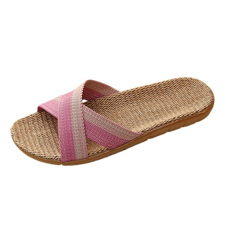 

Cathalem Women s Four Seasons Couple Indoor And Home Non Slip Floor Lightweight Sweat Absorbing Slippers Pink 39