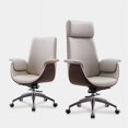 thumbnail image 3 of European-style Leather Backrest Office Chairs Home Swivel Computer Chair Office Furniture Lift Armchair Boss Office Game Chair L My Lux Decor Round, 3 of 28
