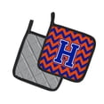 thumbnail image 2 of Letter H Chevron Orange and Blue Pair of Pot Holders, 2 of 2