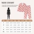 thumbnail image 3 of KLL Strawberry Print Women's Long Sleeve Pajamas with Pants Sleepwear Loungewear 2 Set-Small, 3 of 7