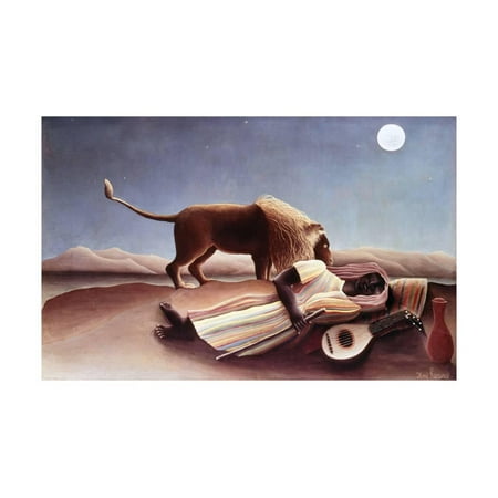 Henri Rousseau Artwork - The Sleeping Gypsy, 1897 Print Wall Art By Henri Rousseau