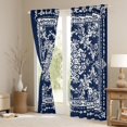 thumbnail image 3 of Manfei bohemian Flowers Curtains Pack of 2 (42x84 Each),Victorian Baroque Damask Curtains Blackout,Blue White Bedroom Curtains For Girls Kids,Luxury Bedroom Decor, 3 of 6