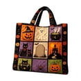 thumbnail image 2 of Halloween Tote Bag, Quilted Tote Bag, Trick Or Treat Shoulder Handbag, Large Capacity For Women, Teen Girls And Holiday Events, 2 of 5