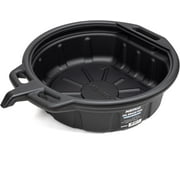 NEIKO 20760A Large Oil Drain Pan, 4 Gallon (16L) Capacity, Black Plastic Anti Splash Oil Pan, Motor Oil Drip Catcher Pan, Non Spill Pour Spout, Oil Catch Pan for Changing Oil, Oil Drain Container