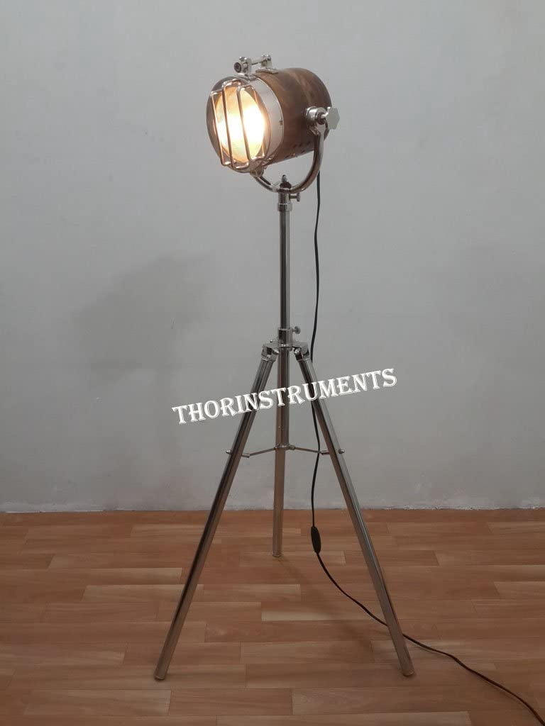Photographers's Marine Wooden Spot Studio Chrome Tripod Low Floor Lamp ...