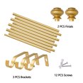 thumbnail image 4 of Curtain Rods 30-126" Gold Adjustable drapery rod with 58mm ball finials and 3 piece wall brackets. for Living Kitchen,Room, Bedroom and office., 4 of 6
