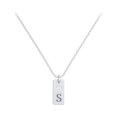 thumbnail image 1 of Small Initial Tag Necklace with Birthstone, 1 of 6