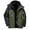 Army Green, variant on Admvng Mens Rain Jacket Color Blocked Long Sleeved Detachable Hooded Zipper Cardigan Outdoor Waterproof Workwear Jacket, Size L-5XL
