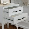 thumbnail image 5 of AFI Pasadena Solid Wood Mid-Century Modern Nightstand with 2 Drawers, White, 5 of 10