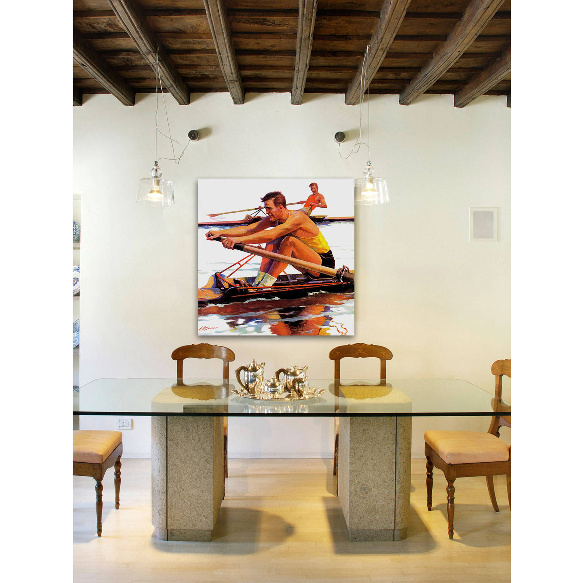 Marmont Hill Sculling Race by Maurice Bower Painting Print on Canvas