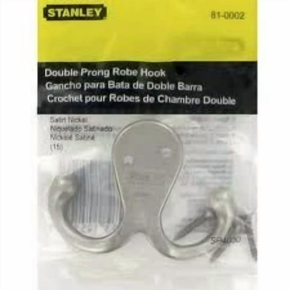 Stanley Satin Nickel Double Robe Hook #81-0002