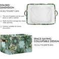 thumbnail image 3 of Coolnut 1 Pack Fabric Storage Basket Boho Green Flowers Closet Storage Bins with Handles Foldable Baskets for Shelves Toy Organizer Home Office Decor Gifts, 3 of 7