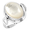 thumbnail image 1 of 925 Silver Ring For Women - Teens White Natural Mother Of Pearl Stone Silver Ring Size 9 April Birthstone Handmade Silver Ring Size 9 Gift For Mom On Halloween 925 Gemstone Silver Jewelry, 1 of 5