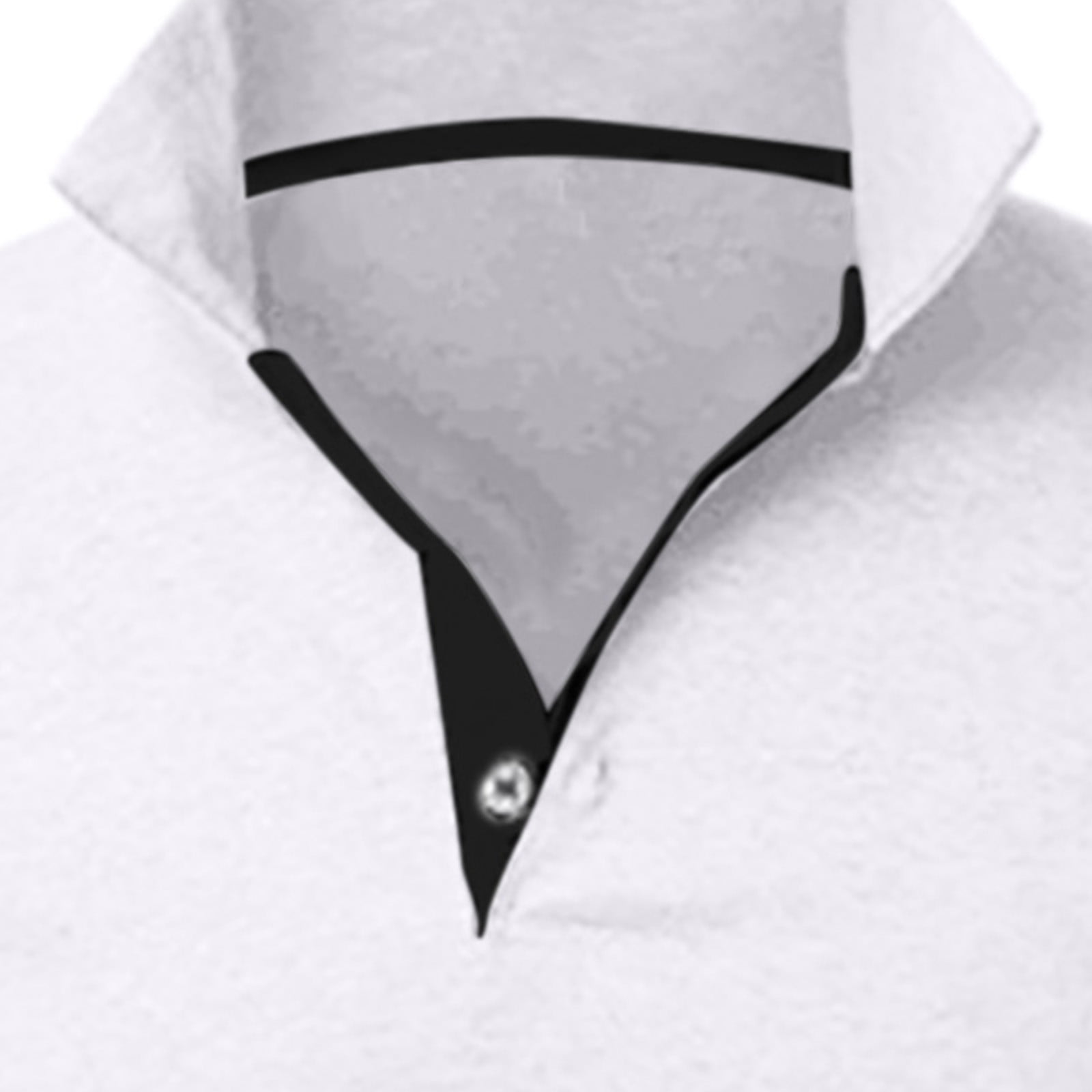 Shirts For Men White T Shirts for Men Fashion Men's Collar Top Stand Collar  Shortsleeve Button Matching Summer Casual Muscle Shirts For Men,White,M 