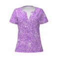 thumbnail image 3 of Naloa Lilac Glittering Print T-Shirts Short Sleeve V Neck Tees for Women Fashion Tops Trendy Lightweight Soft Casual Summer Outfits Clothes, 3 of 5