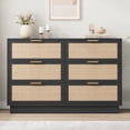thumbnail image 1 of QinaQin Six-Drawer Rattan Dressing Table for Bedroom Features An Integrated Cabinet Body and Legs, Wooden Drawers, and Is Suitable for Hallways, Entryways, and Wardrobes. It Is Easy To Assemble, 1 of 8