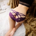 thumbnail image 3 of Gibobby Ropa interior de encaje sexy Bragas transparentes de malla bordadas ahuecadas de encaje sexy para mujer Ropa interior de cintura de talla grande(Morado,M), 3 of 5