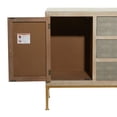 thumbnail image 5 of DecMode 47" x 32" Gray Wood Snakeskin Inspired 2 Door and 3 Drawer Cabinet with Gold Knobs and Washed Brown Frame, 1-Piece, 5 of 15
