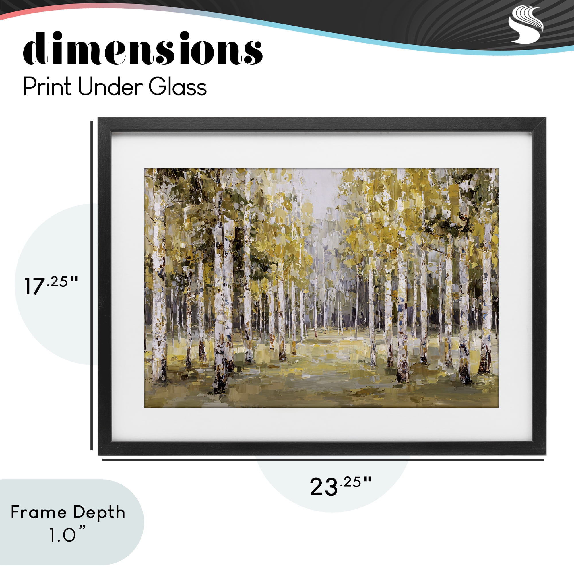 Stupell Industries Impressionist Birch Trees & Fall Leaves Black Framed Print Under Glass, design by Jacky Ngan