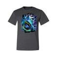 thumbnail image 2 of Great White Shark Species in Ocean | Mens Fishing Graphic T-Shirt, Heather Black, X-Large, 2 of 3